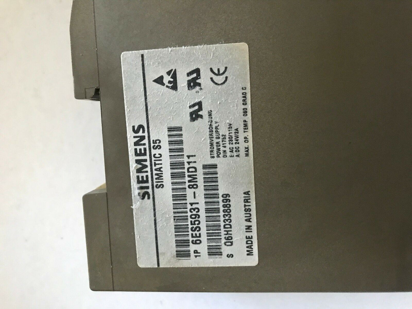 Siemens 6ES5 931-8MD11 6ES59318MD11 Simatic S5-100U