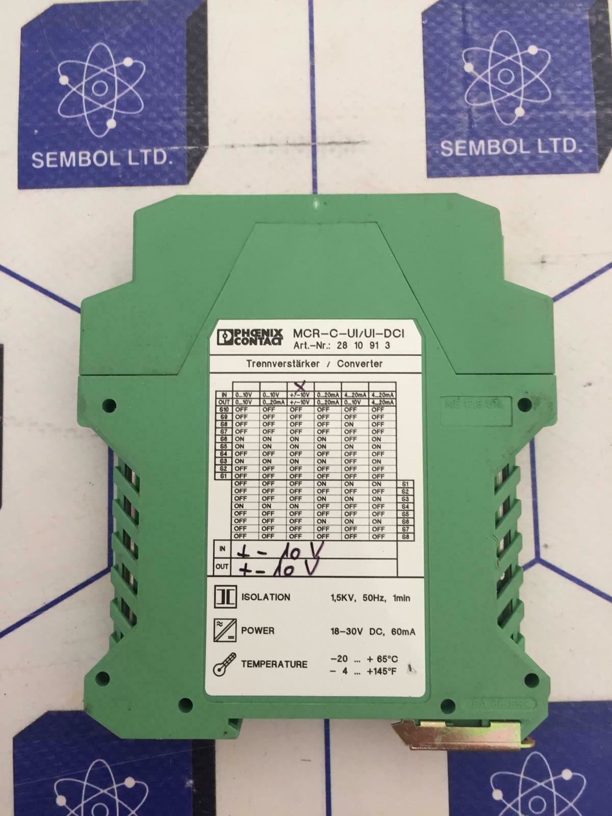 Phoenix Contact MCR-C-UI-UI-DCI  Isolating Amplifier Lot Of 2 Pieces