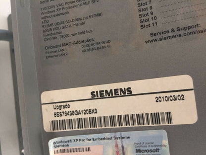 SIEMENS SIMATIC RACK PC 847B 6ES7643-8GA12-0BX3 847-B