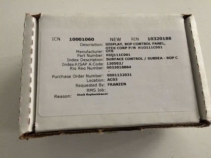 OTEK corporation model 111C001 Industrial control system