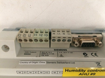 Siemens HVAC products RWD62 Humidity Controller  Free Express Shipping