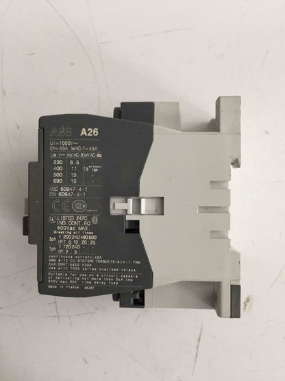 ABB Contactor A26-30-10 600VAC