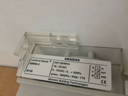 Siemens QBM65-3 Air Differential Pressure Sensor