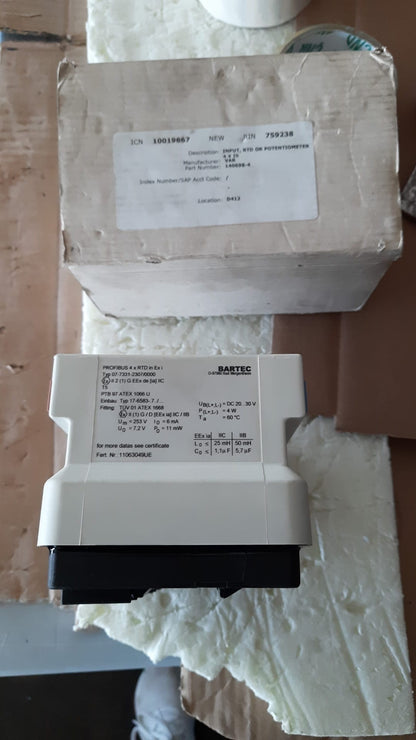 Bartec Profibus 4 x Rtd 07-7331-2307  / 0000 Analog Module