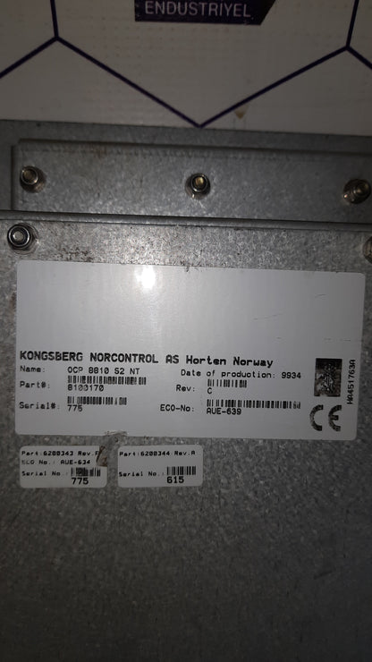 Kongsberg Norcontrol OCP 8810 S2 NT 8100170 REV: C Operator Control Panel